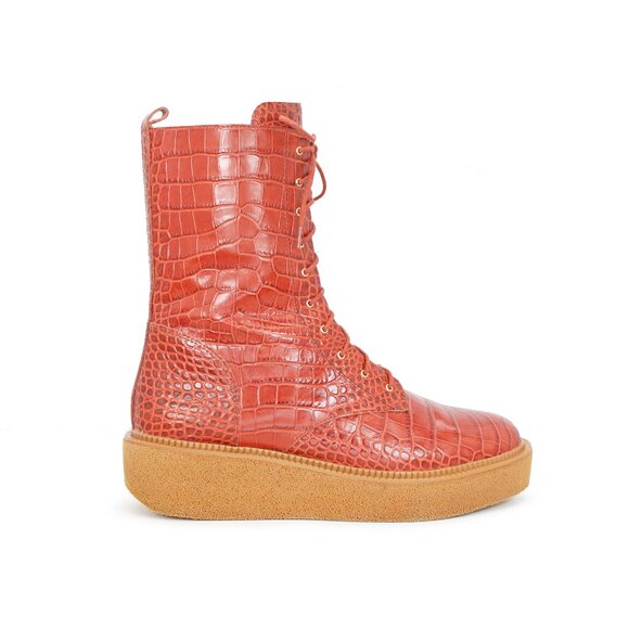 Vince Camuto Niko Crocodile Embossed Side Zip Platform Boots: Size 11 M - Picture 2 of 8